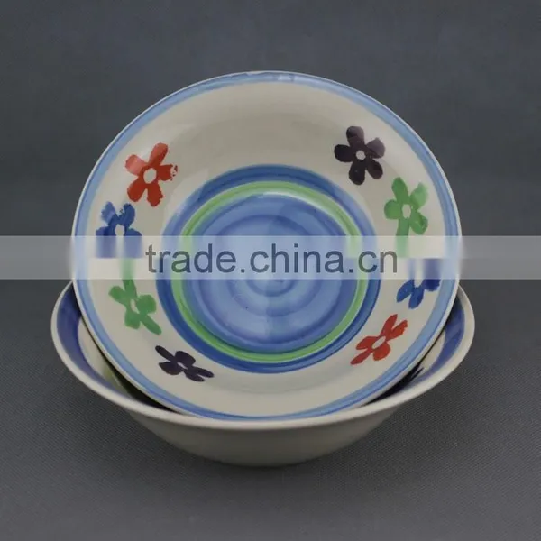 Color Stoneware Bowl, Rainbow Stoneware Salad Bowl, Rainbow Color Bowl
