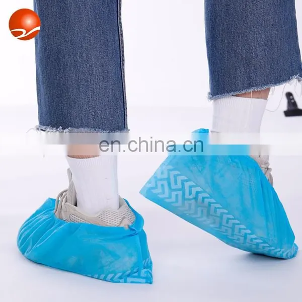 High Quality Cleanroom Non-woven Shoe Covers Disposable Anti Slip Overshoes Waterproof PP PE Shoe Covers photo-3