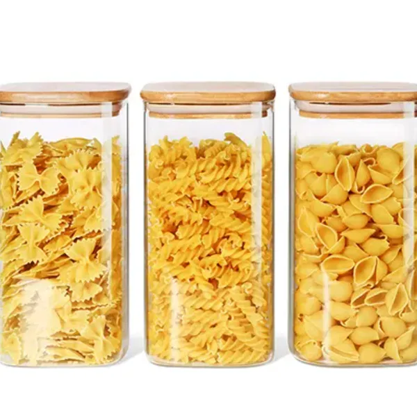 Borosilicate Glass Kitchen Use Food Storage Jar With Sealed Food Grade Bamboo Lid photo-4