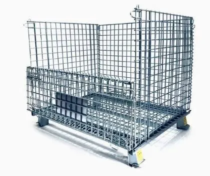 Folding Zinc Coated Warehouse Steel Mesh Storage Cage Stillage photo-3