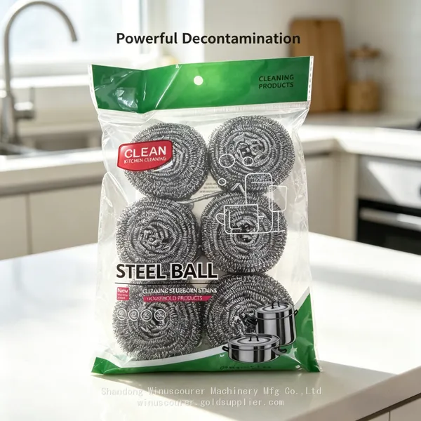 6Pcs Pack Customized Metal Steel Wool Ball Rust Removal Cleaning Scrubber From Factory photo-3