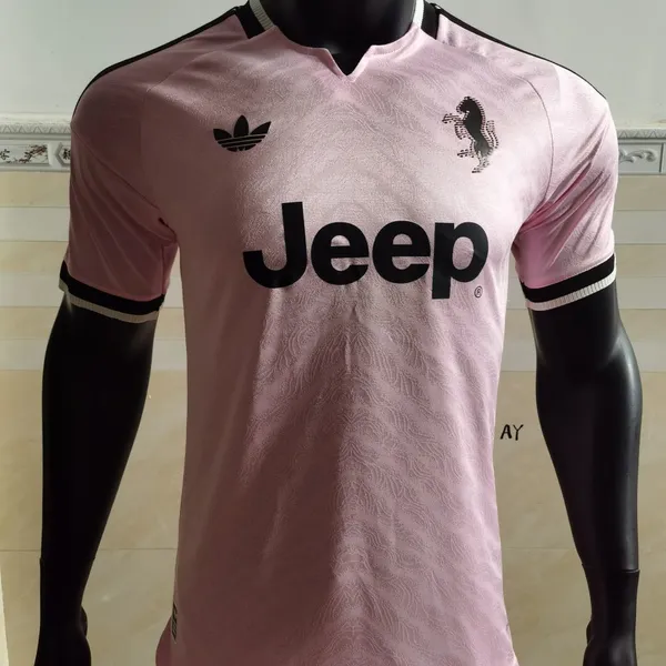 2627 Juventus Football Jersey, Club Football Kit, Juventus Pink Player Version Jersey