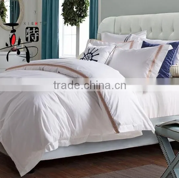 Luxury Hotel 100% Cotton Embroidery Full Size Hotel Bedding Sets photo-5