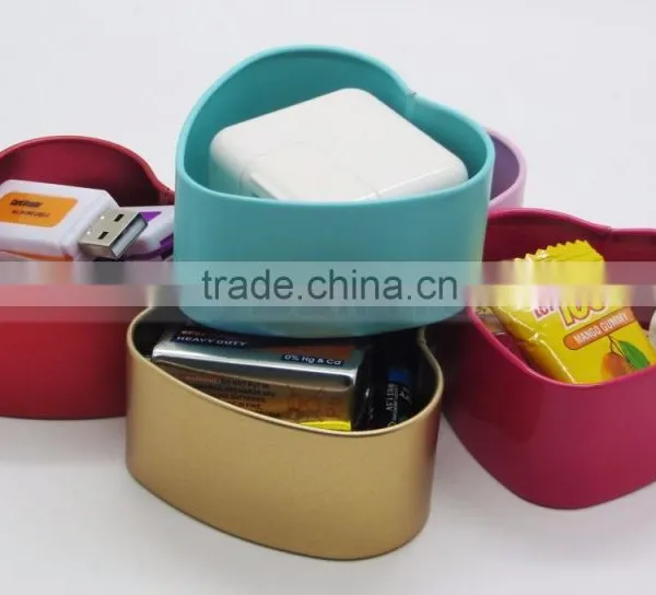 0.23mm Thick Tin Plate Cheap Price Multi Color Candy Heart Shape Gift Tin Case photo-2