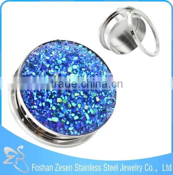 New Design Resin Top Stainless Steel Ear Expander Body Jewelry photo-2