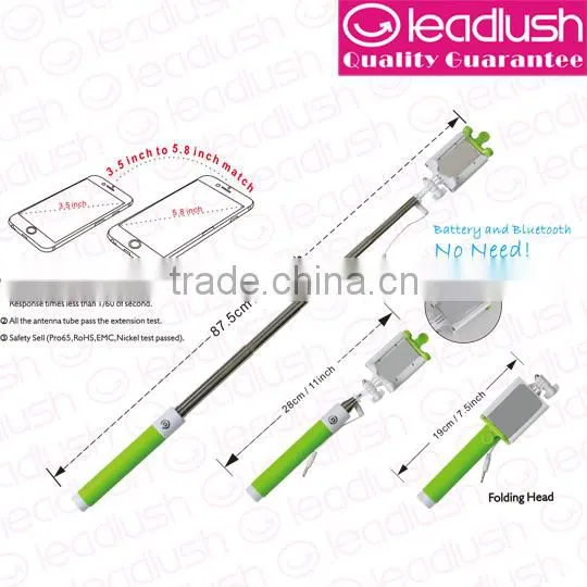 Monopod, Selfie Stick With Cable, Colorful Handles