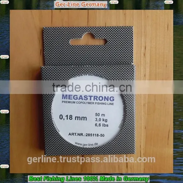 Best Monofilament Fishing Line Made in Germany Megastrong 50M 0.10-0.60mm 2.1-64.6lb Strongest for Fresh and Saltwater