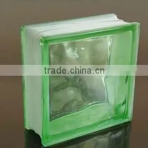 190x190x80mm Green Color Cloudy Glass Brick photo-2