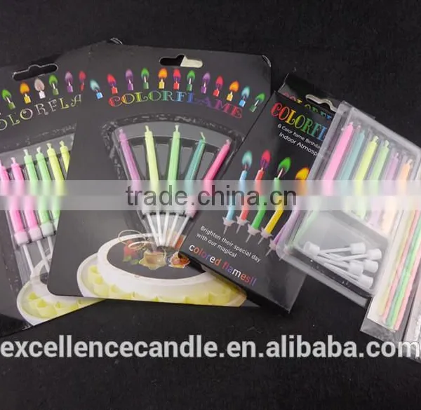 Stick Birthday Candles in Blister Card Colored Flame photo-2