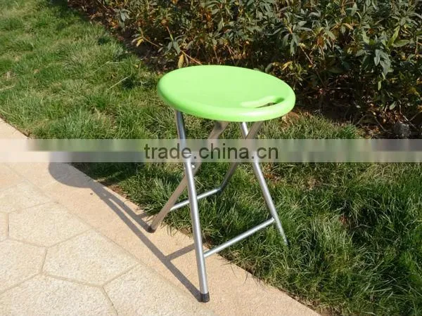 Round Shape Metal Folding Stool With Handle photo-2