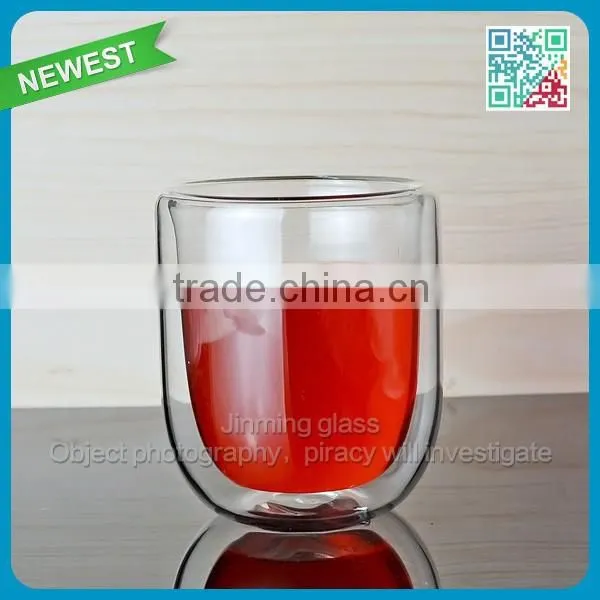 Newest Heat-resistant Double Wall Glass Cup Tea Cup Creative Cup Glass Transparent Circular no Cover photo-3