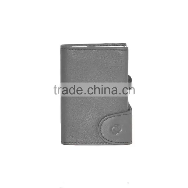 Mens Personlized Thiner Credit Card Holder Cool RFID Blocking Slim Minimalist Leather Wallet Testa di Moro