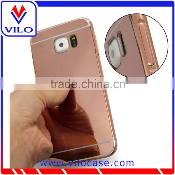 Factory Wholesales Aluminum Bumper Leather Case for Samsung Galaxy S6 photo-2