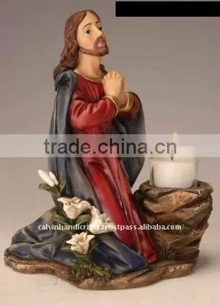 Poly Resin Craft/praying Jesus
