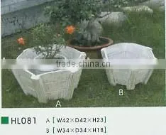 HL081 Set of Two Wood Fancy Pot With Antique Color