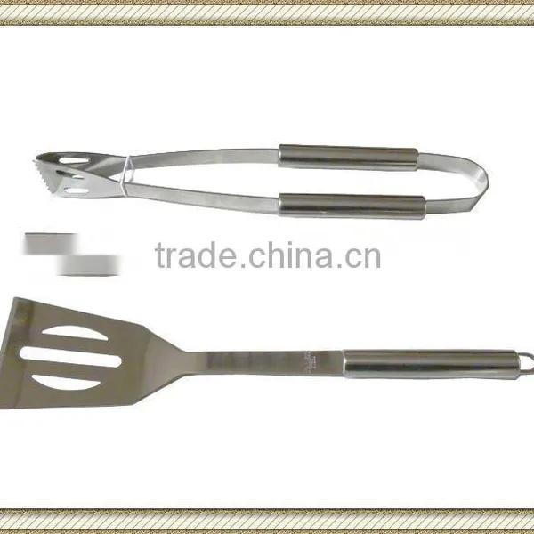 3 pcs Stainless Steel BBQ Tool, BBQ Spatula, Fork & Tongs