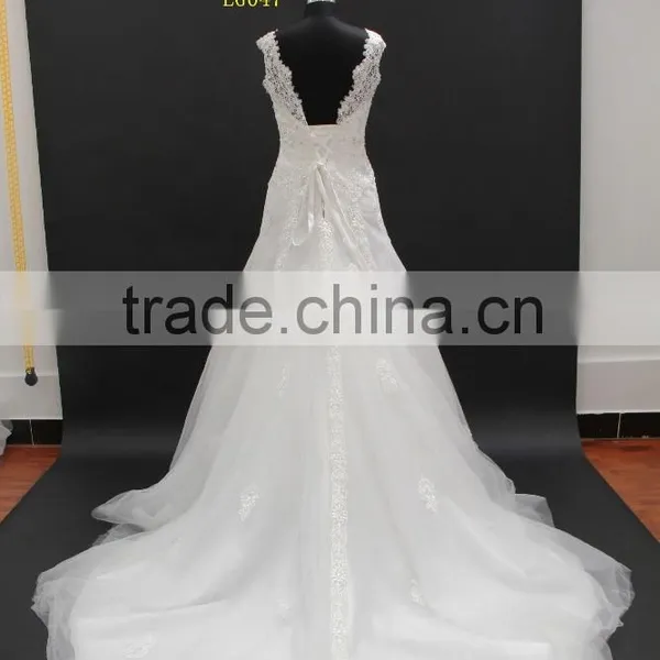 2016 Best Sellinig Dress! Elegant Slim A-line Venice Lace With Delicate Beading Wedding Dress photo-4