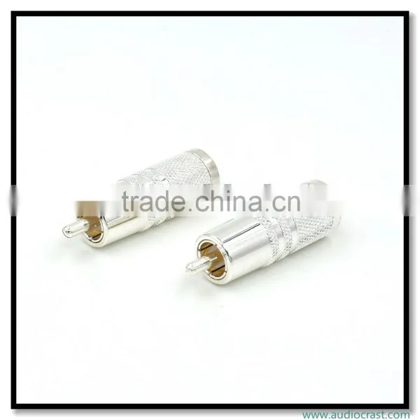 Customized Made Pure Copper Silver Plated RCA Audio Plug Connectors HIFI Tube Amplifier photo-2