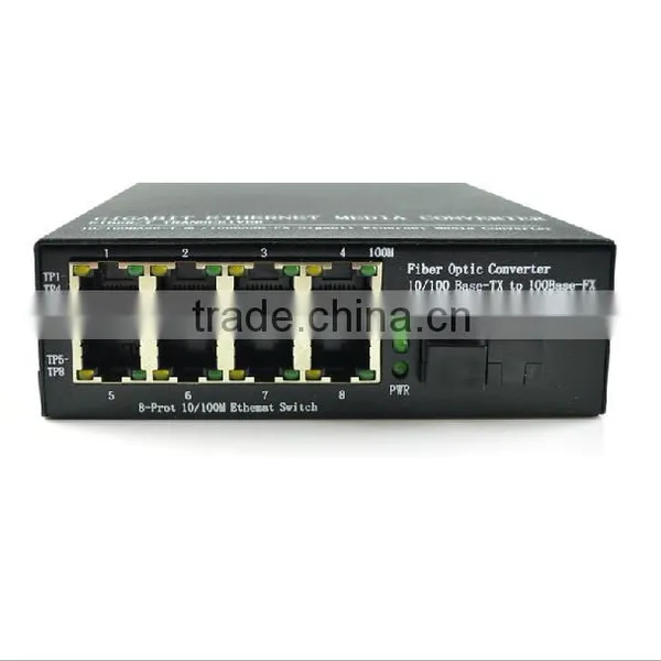 1 Fiber to 8 UTP Unmanaged 10/100Mbps Single Fiber Single Mode Fiber Switch Megabit Ethernet Fiber Switch photo-3