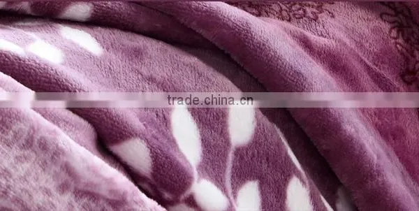 Leaves Pattern 100% Polyester Flannel Blanet photo-3