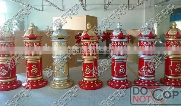 Christmas Decorative Mailbox/ Fiberglass Santa Post Mailbox photo-3