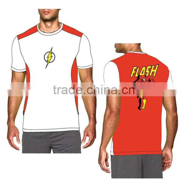 (Trade Assurance) White Sportswear Plain Red T Shirts With Short Sleeves photo-2