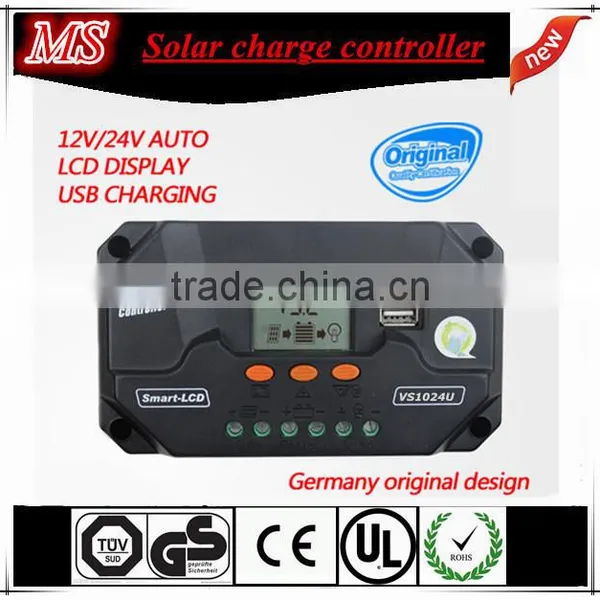 15A LCD screen solar system charge controller with USB in special design