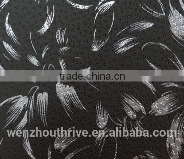 Black Flower Shoes Lining With TC Backing for Making Shoes