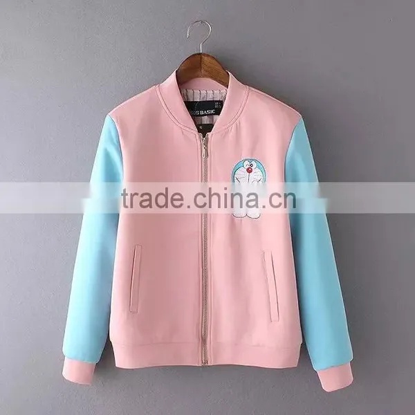 Cheap China Wholesale Clothing Colorblock Baseball Coat photo-3
