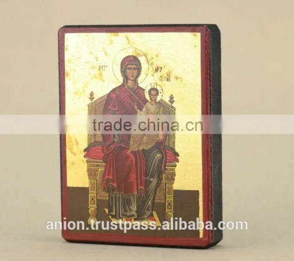 Greek & Russian Orthodox Wooden Icon. Mother God. Panachranta photo-2