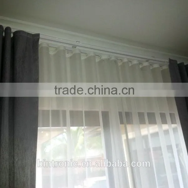 Bintronic Smart Electric Aluminum Alloy Curtain Track Ripple Fold Track System photo-3