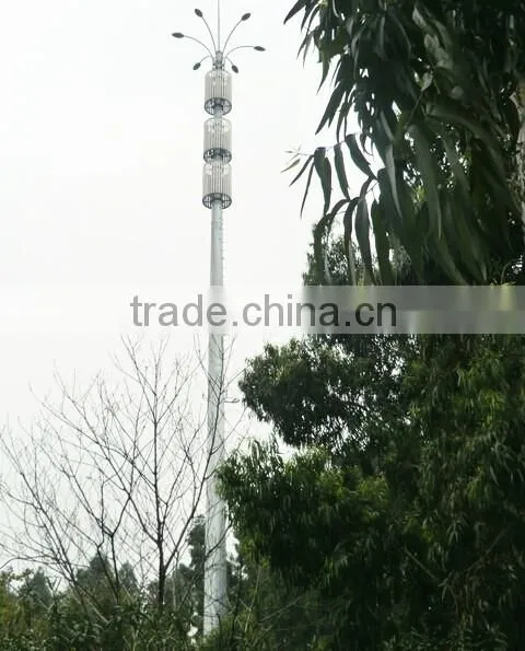 Hot Dip Galvanization Monopole Tower With Fiberglass Antenna Cover/steel Telecommunication Tower photo-3