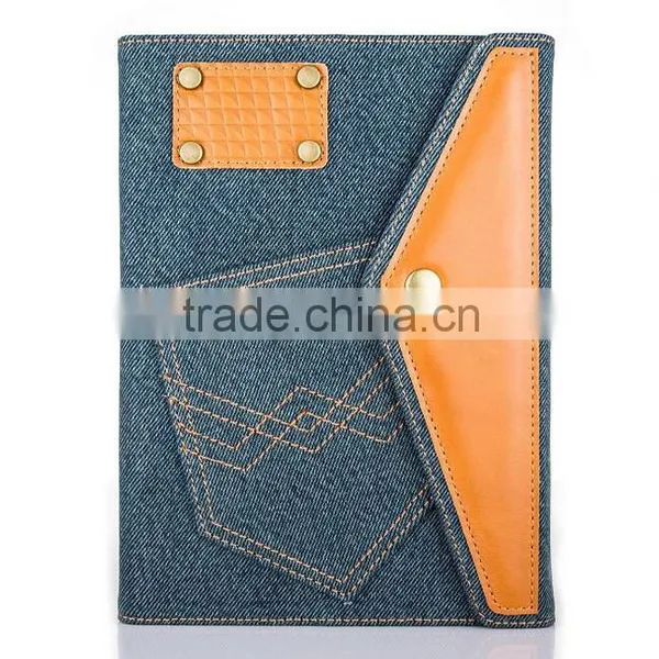 Fashion Jeans Cloth Leather Tablet Case Mobile Phone Case for Apple IPhone/ IPad Air/iPad 5 photo-5