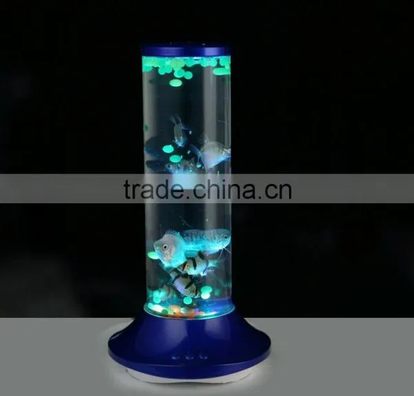 Voice Control LED Pretty Fish Tank Wireless Bluetooth Speaker With Radio photo-3