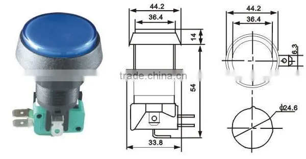 Embedded Push Button Switch,OFF-(ON) Square Momentary Type Push Button Switch photo-4