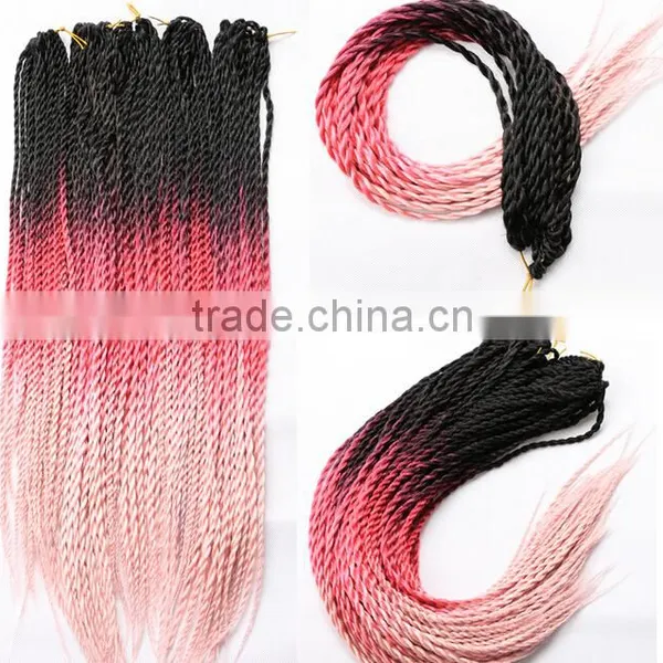 F6677 Synthetic Hair Extensions Twist Braid,two Colored Synthetic Braiding Hair photo-2