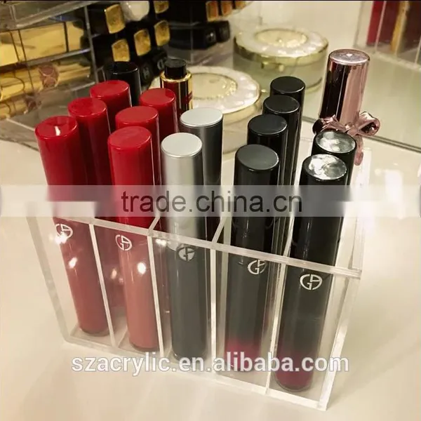Clear Acrylic Lip Gloss Blusher Lipstick Eye Shadow Storage Box With 5 Compartments photo-3