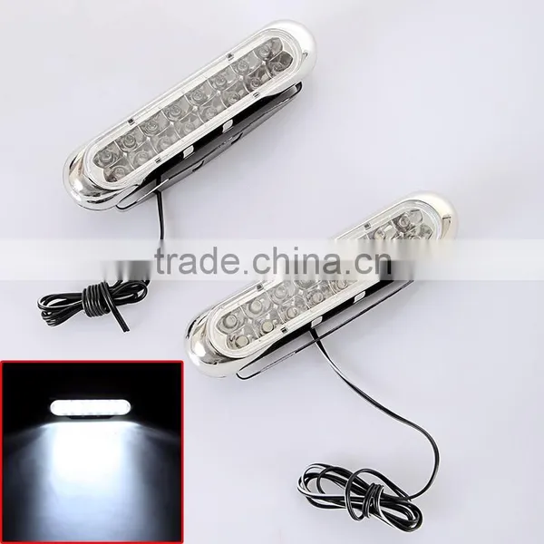 Universal White 16 LED Daytime Running Light DRL Car Fog Day Driving Lamp 2pcs photo-5