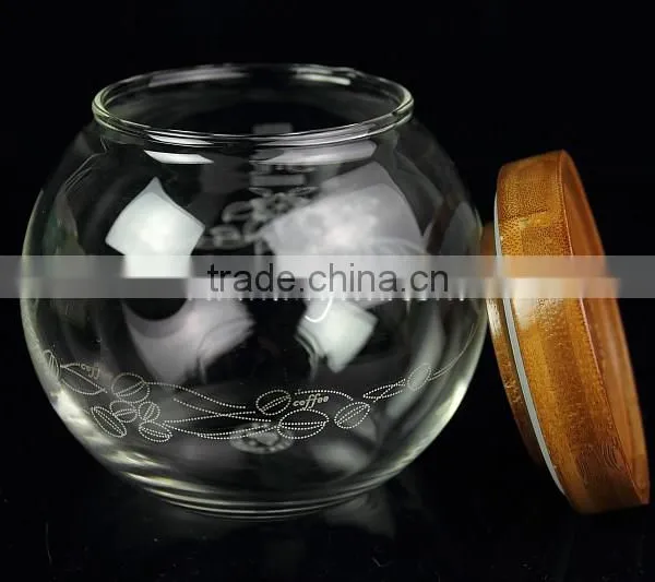 2016 Hot Sale Glass Jar With Wood Lid , Glass Spice Jar photo-4