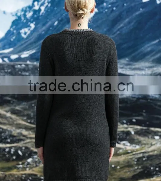 2014 New Fashion Sweater Cashmere Round Neck With Buttons and Pocket photo-2