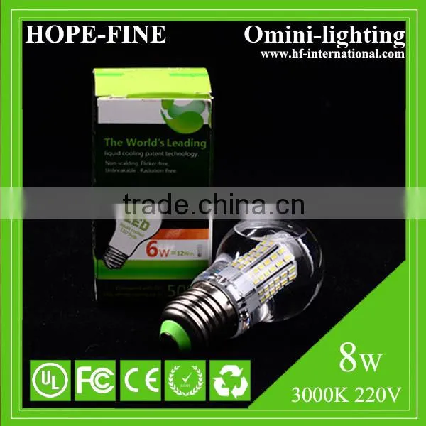 8W Warm White Liquid Cooled Led Bulb CRI 80 E27 / E14 AC110V/ 220-240V LED Bulb Lamp photo-4