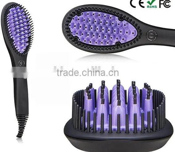 Purple Fast PTC Heater Electric Hair Straightener Brush photo-2