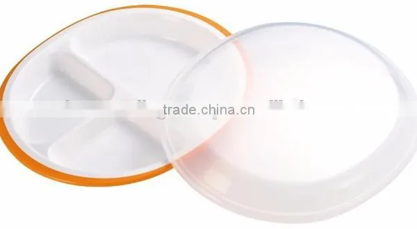 Rakuben Round Lunch Plate with Lid Plastic Microwave oven OK!
