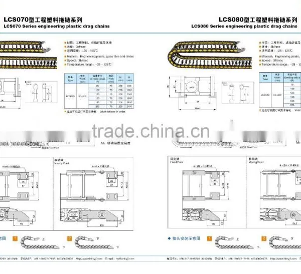 LCS070 series Customized engineering cable drag chains