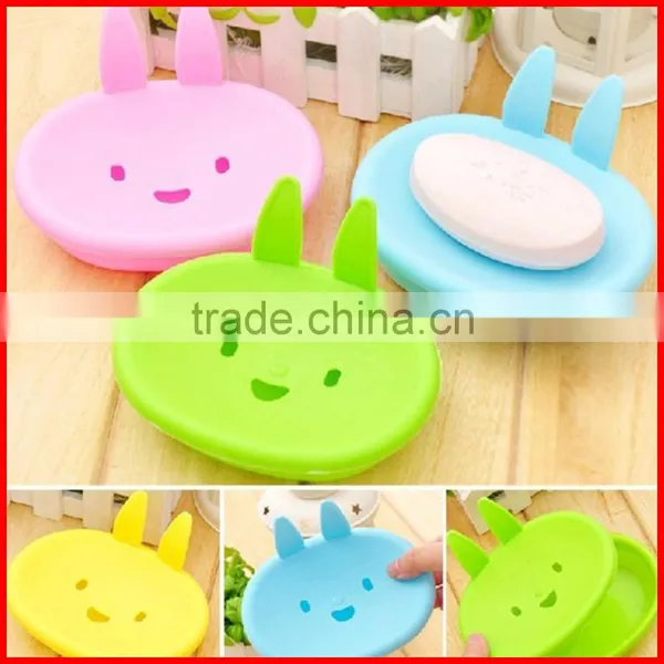Cute Cartoon Rabbit Plastic Soap Dishes Bathroom Soap Holder Storage Display Bathroom Sets Eco-Friendly photo-3