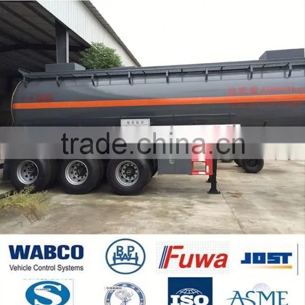 China Carbon Steel 40m3 Liquid Chemical Tanker Semi Trailer photo-3