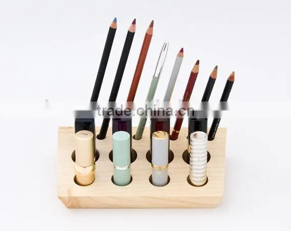 Handcraft Wooden Lipstick Holder Lipstick Organizer Makeup Storage photo-3