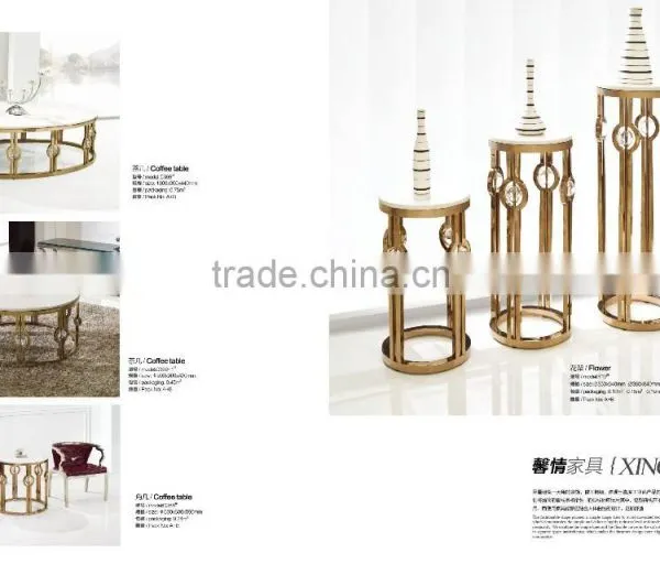 C366-1 Stainless Steel Marble Coffee Table photo-4