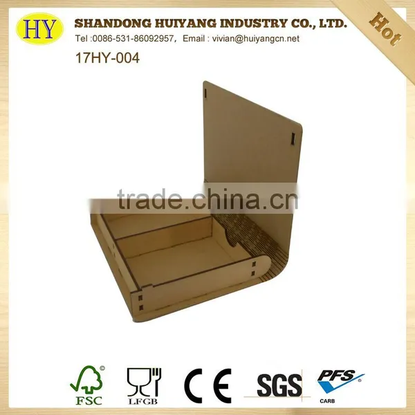 Unfinished Handmade Factory Book Shaped Wooden Packaging Box photo-6