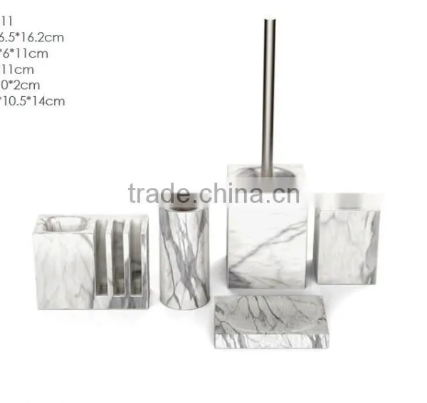 Bathroom Design Marble Effect Bath Soap Dispenser / Wholesale Bathroom Accessories Set photo-2